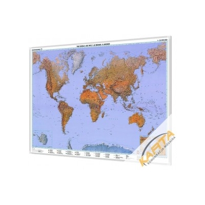 Mapa magnetyczna Świata fizyczna 1:35mln 118x82